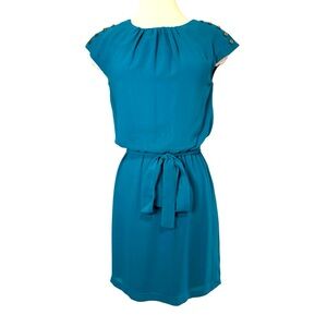 Guess Aqua Color Belted Tie Waist Short Dress Women's Size 4